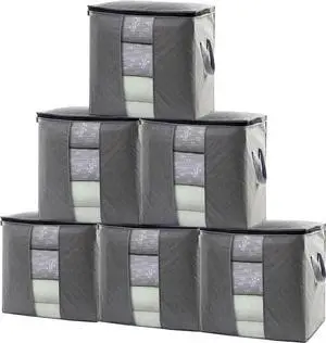 Storage Clothes Bins Closet Bags: Large Containers Organizer Boxes Clothing Organization For Organizing Blanket Cloth Comforter Pillow Sheet Sweater Foldable Fabric Bedroom Totes With Lids Zipper