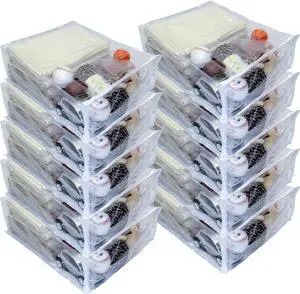 10-Pack Heavy Duty Vinyl Zippered Closet Storage Bags (Clear) for Sweaters, Blankets, Comforters, Bedding Sets and Much More! (15" x 18" x 6") 7 Gallon