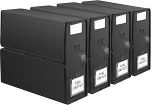 SheetCube Bed Sheet Organizers and Storage,4 Pack Sheet Folder Organizer (Queen or King Size), Linen Closet Organizer for Bedding Sheets,Duvet Covers and Pillow cases,Black