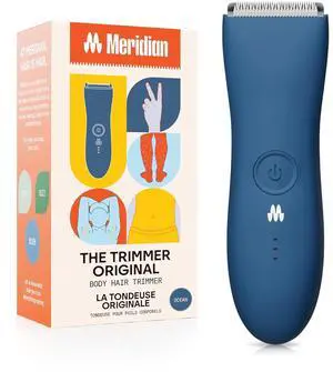 MERIDIAN The Trimmer Original - Body Hair Trimmer for Men, Electric Shaver for Pubic Hair, Chest, Legs & Bikini, Waterproof & Rechargeable, Ocean
