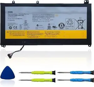 L12M4P62 Laptop Battery Compatible with Lenovo Ideapad U530 Touch 80AS U530-20289 Series Notebook 121500199 L12L4P62 121500200 7.4V 52Wh 7100mAh 4-Cell (Long Cable)