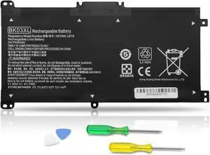 BK03XL Laptop Battery for HP Pavilion X360 14-BA 14M-BA Series 14-BA253CL 14M-BA114DX 14M-BA011DX 14-BA1XX 14-BA2XX 14-BA153CL 14-BA125CL 14M-BA013DX 14-BA175NR 14M-BA1XX 14M-BA0XX(11.55V/41.7Wh)