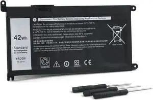 YRDD6 42Wh Laptop Battery Replacement for Dell inspiron 14 15 17 3000 3501 3582 3583 3584 3593 3493 3793 5480 5481 5482 5485 5491 5493 5584 5585 5590 5591 5593 5594 5598 7586 Vostro 5481 1VX1H P93G