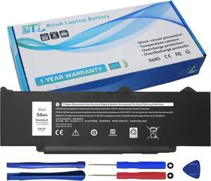 R73TC DR02P Laptop Replacement Battery for Dell Latitude 5440 5450 5540 5550 / Precision 3480 3490 3580 3590 Series 803W6 0803W6 2X1V9 02X1V9 54Wh 4623mAh 3-Cell 11.4V