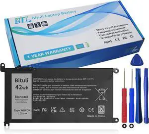WDX0R Replacement Laptop Battery for Dell Inspiron 13 15 5000 7000 Series 7579 5570 7378 5567 7573 5379 5378 Latitude 3490 3590 3340 3400 3390 3500 3190 Vostro 5468 5568 P69G 3CRH3 42Wh 11.25V