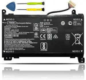 FM08 922976-855 922752-421 Laptop Battery Replacement for Hp Omen 17-AN014NG TPN-Q195 Series Notebook HSTNN-LB8A 12-Pin Connector (14.6V 83.22Wh 5700mAh)