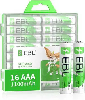 EBL Rechargeable AAA Batteries (16-Counts) Ready2Charge 1100mAh 1.2V Ni-MH Battery