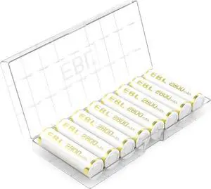 EBL AA Rechargeable Batteries 2800mAh Ni-MH Double A Batteries 8 Counts New Series