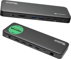 Plugable Thunderbolt 4 Dock with 100W Charging, Thunderbolt Certified, Laptop Docking Station Dual Monitor Single 8K or Dual 4K HDMI for Windows and Mac, 4X USB, Gigabit Ethernet (TBT4-UD5)