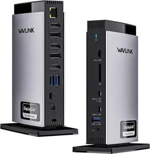 WAVLINK Docking Station 3 Monitors, Triple 4K@60Hz for MacBook M1/M2/M3/M4/Windows, Displaylink Dock with 3X HDMI or 2X DisplayPort, 130WPD,5 USB Ports, Ethernet, Audio, SD/TF