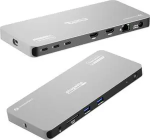 Plugable Thunderbolt 4 Dock for Quad Monitors 100W, Thunderbolt Docking Station Connects up to Four 4K Monitors for Windows and Mac Laptops, 2x HDMI, 4x Thunderbolt 4/USB C, Driver Required TBT-6950PD