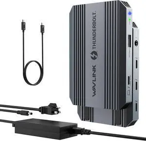 Thunderbolt4 Hub Dual Monitor, WAVLINK Thunderbolt4 Hub with 3* Thunderbolt 4 Port, 100w PD in, USB-A 10Gb, for MacBook Pro/Air M1 M2 M3, Thunderbolt 4/3 Laptop