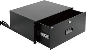 Tecmojo 4U Rack Drawer,Rack Mount Drawer for 19in Network Equipment/Server/AV Rack or Cabinet Enclosure,Sliding and Lockable Server Rack Drawer - Load-Bearing 44lb (20kg),with Cable Management Holes