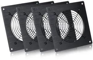 120mm Ventilation Grille for PC Computers & AV Electronic Cabinets - Includes Fan Mounting Bracket, Protective Mesh Panel, Optimizes Server Cabinet Airflow & AV Rack Cooling(4 Packs)