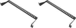 JINGCHENGMEI 1U Horizontal 19-Inch Rack Mount Cable Management Bar, Depth Adjustable Horizontal Cable Lacing Cross Bar Black (1U1PC) (Pack of 2)