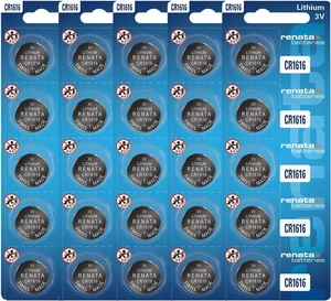 Renata CR1616 Batteries - 3V Lithium Coin Cell 1616 Battery (25 Count)