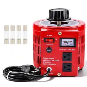 YaeCCC 2000VA Variable Transformer Voltage Regulator Transformer Converter Auto Variable,20Amp Variable Transformer,110V Input 0-130V Output AC Voltage Regulator,4 Extra Fuses YaeCCC 2000VA Variable Transformer Voltage Regulator Transformer Converter Auto Variable,20Amp Variable Transformer,110V Input 0-130V Output AC Voltage Regulator,4 Extra Fuses