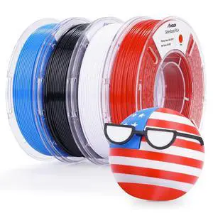 AMOLEN PLA 3D Printing Filament Bundle 1.75mm, Black White Red Blue 250g X 4 Spools Pack 3D Printier Filament, 1KG/2.2 lb in Total, Compatible with Most FDM Printer and 3D Pen AMOLEN PLA 3D Printing Filament Bundle 1.75mm, Black White Red Blue 250g X 4 Spools Pack 3D Printier Filament, 1KG/2.2 lb in Total, Compatible with Most FDM Printer and 3D Pen