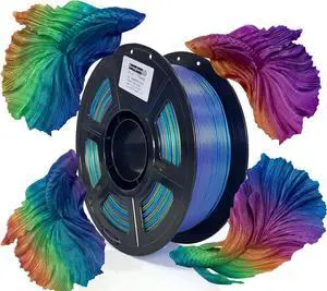 Rainbow Filament, Multi Color, Chameleon Galaxy, PLA 1.75mm, Net Weight 1kg (2.2lbs), Accuracy +/-0.05mm for Ender3 Cr10 Rainbow Filament, Multi Color, Chameleon Galaxy, PLA 1.75mm, Net Weight 1kg (2.2lbs), Accuracy +/-0.05mm for Ender3 Cr10