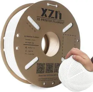 TPU 95A Filament 1.75mm, Soft 95A Flexible 3D Printer Filament, 1KG Spool (2.2 lbs), Dimensional Accuracy +/- 0.02 mm, Vacuum Sealed, Excellent Layer Adhesion, Fits Most FDM Printers (TPU White) TPU 95A Filament 1.75mm, Soft 95A Flexible 3D Printer Filament, 1KG Spool (2.2 lbs), Dimensional Accuracy +/- 0.02 mm, Vacuum Sealed, Excellent Layer Adhesion, Fits Most FDM Printers (TPU White)