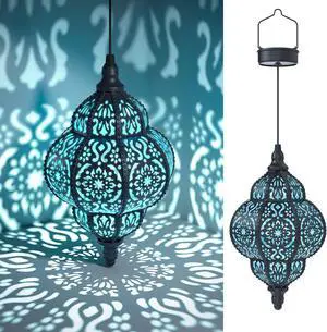 Hapjoy Hanging Solar Lights Outdoor Garden Decor Solar Lantern Waterproof Plastic Moroccan Outdoor Decorations for Patio Pathway Yard Backyard Garden Decorative (2, Black) Hapjoy Hanging Solar Lights Outdoor Garden Decor Solar Lantern Waterproof Plastic Moroccan Outdoor Decorations for Patio Pathway Yard Backyard Garden Decorative (2, Black)