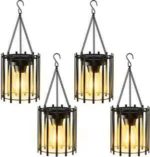 KOOPER Hanging Solar Lanterns Outdoor 2 Pack, Metal Waterproof Solar Lights KOOPER Hanging Solar Lanterns Outdoor 2 Pack, Metal Waterproof Solar Lights