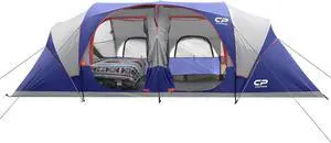CAMPROS CP 12 Person Camping Tent, 3-Room Family Tent, Rainfly, Waterproof CAMPROS CP 12 Person Camping Tent, 3-Room Family Tent, Rainfly, Waterproof