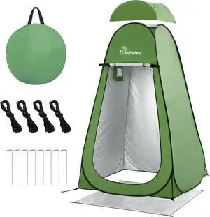 WolfWise PRO Pop Up Shower Tent with Silver Coated, Floor and Rain Fly WolfWise PRO Pop Up Shower Tent with Silver Coated, Floor and Rain Fly
