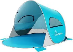 Wolfwise Pop Up Beach Tent, Easy Setup Sun Shade Shelter Foldable 3 Person Wolfwise Pop Up Beach Tent, Easy Setup Sun Shade Shelter Foldable 3 Person