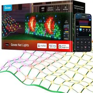 Govee Outdoor Net Lights, 2.8 * 9.4ft with RGBIC,DIY Functions and 480 LEDs Govee Outdoor Net Lights, 2.8 * 9.4ft with RGBIC,DIY Functions and 480 LEDs