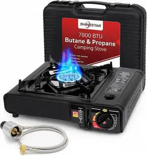 SHINESTAR 7800 BTU Dual Fuel Camping Stove, Propane Portable Gas Stove SHINESTAR 7800 BTU Dual Fuel Camping Stove, Propane Portable Gas Stove