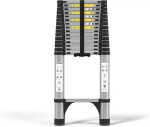 JADDUO Telescoping Ladder, 20.3 FT, Rectangular, Heavy Duty, Silver JADDUO Telescoping Ladder, 20.3 FT, Rectangular, Heavy Duty, Silver