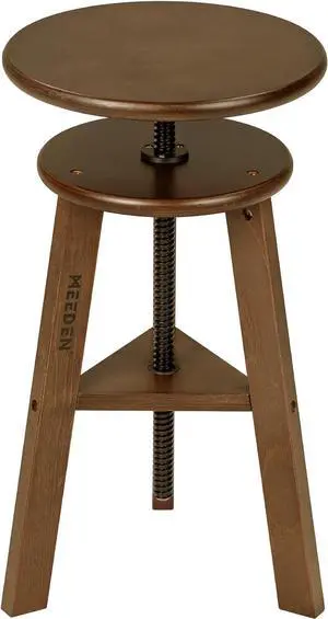 MEEDEN Walnut Drafting Stool with Solid Beech Wood, Height Adjustable Artist Studio Stool, Bar Stool, Office & Kitchen Stool, Perfect for Studio, Home Use, Bars MEEDEN Walnut Drafting Stool with Solid Beech Wood, Height Adjustable Artist Studio Stool, Bar Stool, Office & Kitchen Stool, Perfect for Studio, Home Use, Bars