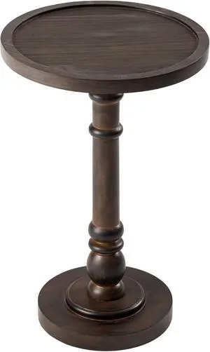 COZAYH Traditional Rustic Pedestal Table, Round Tray Top End Table with Farmhouse Style Distressed Finish for Small Spaces, Dark Brown COZAYH Traditional Rustic Pedestal Table, Round Tray Top End Table with Farmhouse Style Distressed Finish for Small Spaces, Dark Brown