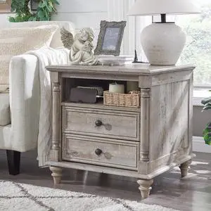 T4TREAM 24" Farmhouse Nightstands with 2 Drawers, Light Rustic Oak T4TREAM 24" Farmhouse Nightstands with 2 Drawers, Light Rustic Oak
