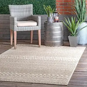 nuLOOM Kamryn Beige Geometric Power Loomed Indoor/Outdoor Area Rug, 4' x 6' nuLOOM Kamryn Beige Geometric Power Loomed Indoor/Outdoor Area Rug, 4' x 6'