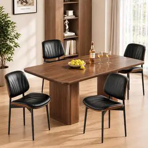 REONEY Dining Chairs Set of 4, Mid-Century Modern Kitchen Chairs, Black REONEY Dining Chairs Set of 4, Mid-Century Modern Kitchen Chairs, Black
