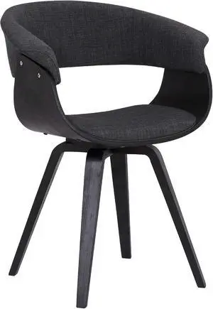 Armen Living Summer Mid Century Modern Dining Accent Chair for Table Kitchen Desk Vanity in Charcoal Fabric and Black Wood Finish Armen Living Summer Mid Century Modern Dining Accent Chair for Table Kitchen Desk Vanity in Charcoal Fabric and Black Wood Finish