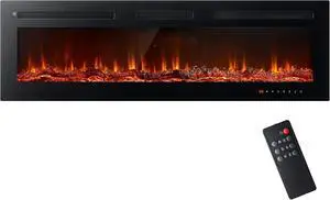 oneinmil Electric Fireplace, 50 inch Wide Recessed/Wall Mounted Electric Fireplace, Remote Control with Timer 12 Adjustable Color Flame, Remote Control,with Crystal Stone, 750/1500W oneinmil Electric Fireplace, 50 inch Wide Recessed/Wall Mounted Electric Fireplace, Remote Control with Timer 12 Adjustable Color Flame, Remote Control,with Crystal Stone, 750/1500W
