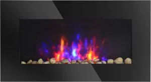 HOMCOM 29" Electric Fireplace Wall Mounted Fireplace Heater 1450W Black HOMCOM 29" Electric Fireplace Wall Mounted Fireplace Heater 1450W Black