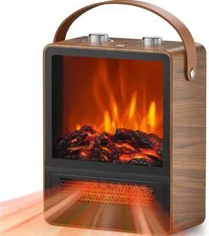 Electric Fireplace Heater for Indoor Use, Space Heater Fireplace, Walut Electric Fireplace Heater for Indoor Use, Space Heater Fireplace, Walut