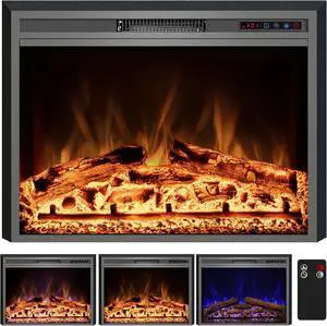 Electric Fireplace, 25" Electric Fireplace Inserts, Recessed Fireplace Heater with Remote Control, Adjustable Flame Colors, Timer&Overheating Protection, 750/1500W Electric Fireplace, 25" Electric Fireplace Inserts, Recessed Fireplace Heater with Remote Control, Adjustable Flame Colors, Timer&Overheating Protection, 750/1500W