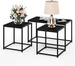 Furinno CAMNUS Metal Frame Living Room Table Set, Americano Furinno CAMNUS Metal Frame Living Room Table Set, Americano