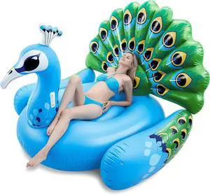 JOYIN Inflatable Peacock Pool Float - Giant Peacock Fun Beach Floaties, Pool Party Decorations Adult Size Inflatable Animal Summer Swim Pool Raft Lounge for Adults JOYIN Inflatable Peacock Pool Float - Giant Peacock Fun Beach Floaties, Pool Party Decorations Adult Size Inflatable Animal Summer Swim Pool Raft Lounge for Adults