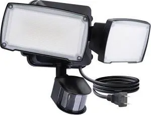 LUTEC 21W Plug in Motion Sensor Light Outdoor, Flood Lights Outdoor Motion Sensor,2500LM, 5000K Daylight,IP65 Waterproof,Adjustable 2 Heads Wall Light for Garage, Porch, Yard - Black LUTEC 21W Plug in Motion Sensor Light Outdoor, Flood Lights Outdoor Motion Sensor,2500LM, 5000K Daylight,IP65 Waterproof,Adjustable 2 Heads Wall Light for Garage, Porch, Yard - Black