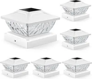 Solar Post Cap Lights Outdoor 6 Pack, 2 Modes Bright Fence Post Solar Lights Outdoor Waterproof, Deck Fence Post Cap Light Solar Powered for 4x4 4.5x4.5 5x5 Posts for Garden Decor Solar Post Cap Lights Outdoor 6 Pack, 2 Modes Bright Fence Post Solar Lights Outdoor Waterproof, Deck Fence Post Cap Light Solar Powered for 4x4 4.5x4.5 5x5 Posts for Garden Decor