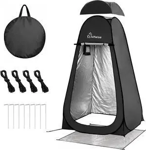 WolfWise PRO Pop Up Shower Tent with Silver Coated, Floor and Rain Fly WolfWise PRO Pop Up Shower Tent with Silver Coated, Floor and Rain Fly
