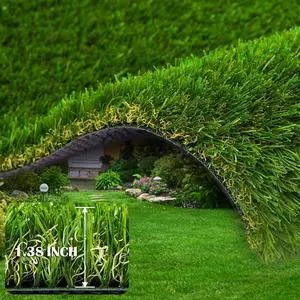 Artificial Grass Rug 4 FT x 6 FT Fake Faux Grass, Indoor Outdoor Patio Garden Lawn Landscape Synthetic Grass Mat, Realistic Turf, 4-Tone/Soft, with Drainage Holes & Rubber Backing Artificial Grass Rug 4 FT x 6 FT Fake Faux Grass, Indoor Outdoor Patio Garden Lawn Landscape Synthetic Grass Mat, Realistic Turf, 4-Tone/Soft, with Drainage Holes & Rubber Backing