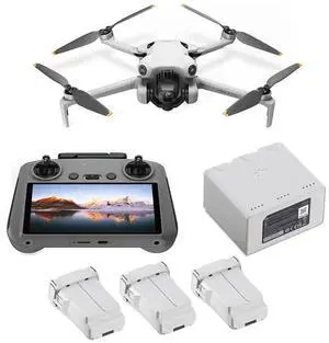 DJI Mini 4 Pro Drone Fly More Combo Plus with DJI RC 2 Screen remote with 3 Battery Bundle Kit 45-min Flight Time Camera Drone Bundle,