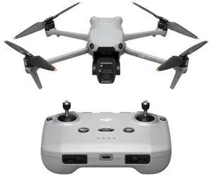 DJI Air 3 (DJI RC-N2), Drone with Medium Tele & Wide-Angle Dual Primary Cameras, 46-Min Max Flight Time, Omnidirectional Obstacle Sensing, 48MP Photos, 4K/60fps HDR, Compliance with FAA Remote ID
